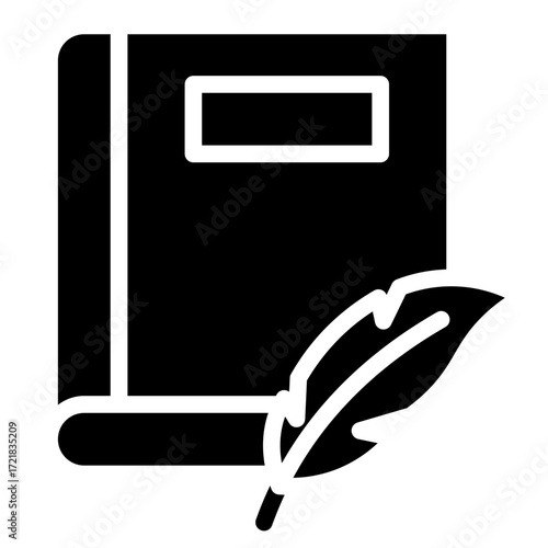 Author icon glyph style vector illustration