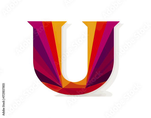 Colorful letter u design