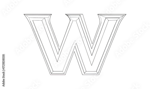 Stylish capital letter w design