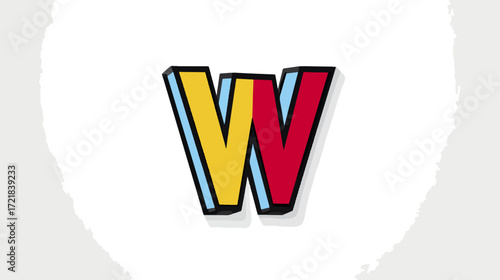 Colorful capital letter w design