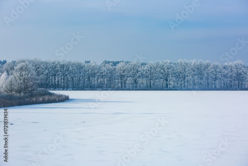 Wallpaper Mural Frozen Lake Covered With Thick Snow And Ice Torontodigital.ca