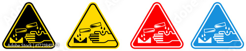 set Attention corrosive Symbols danger and safety signs design template vector illustration	