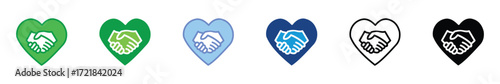 Honesty and Trust Icon Set – Handshake, Heart, Integrity, Partnership, Loyalty, Respect