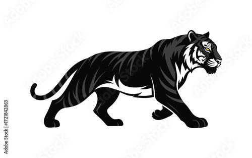 Vectorized tiger for commercial print, sketch, drawing and decoration.