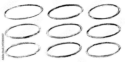 Circle Editing Highlighting. Vector collection of hand drawn line circles. Red circle, pen draw. Highlight hand drawing different circles isolated on background. Set vector illustration. circle sketch