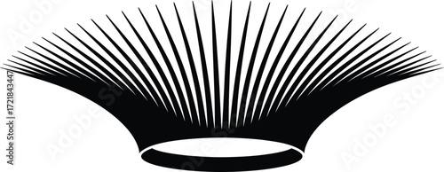 Abstract Crown Silhouette with Radiating Spikes Design Element for Royal Symbolism and Decoration
