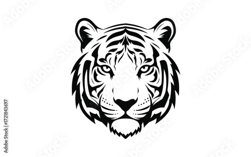 Vectorized tiger for commercial print, sketch, drawing and decoration.