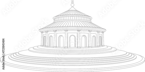 Elegant Gazebo Vector Illustration A Serene Outdoor Structure for Relaxation and Contemplation