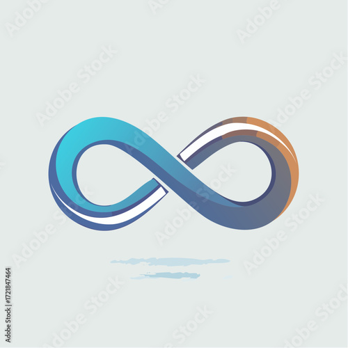 Aesthetic rendered infinity symbol with gradient coloring against a neutral background