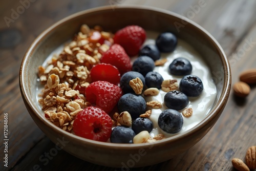 Wallpaper Mural Delicious Healthy Breakfast Bowl with Yogurt Berries and Granola Torontodigital.ca
