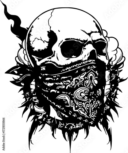 skull head gangster tribal  mask 