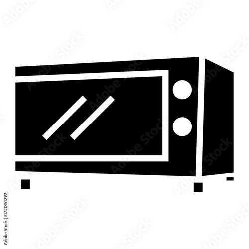 black oven glyph icon vector