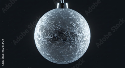 Double exposure of a bauble with frosted glass texture.