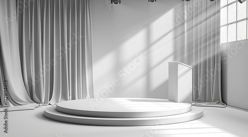 empty stage with spotlight