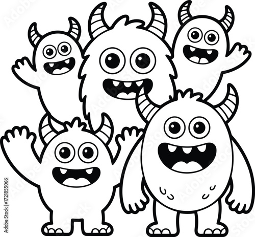 Delightful monster cartoon characters bring playful charm to children's designs and fun illustrations, perfect for storybooks and creative projects