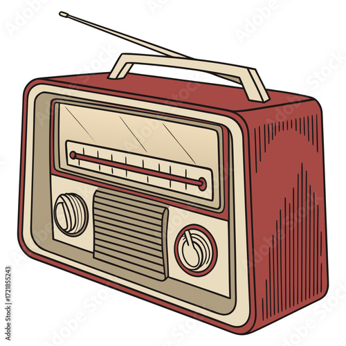 retro radio vector illustration