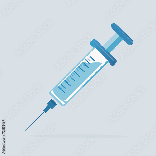 Illustration of a Medical Syringe Against a Light Background for Healthcare Concepts
