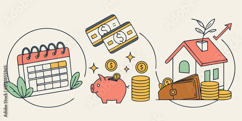 Plan your finances and save money for your dream home with financial planning, budgeting and smart investment strategies, a secure future awaits