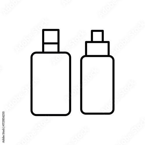 
An illustration of a black icon of makeup and beauty salon supplies on a white background
