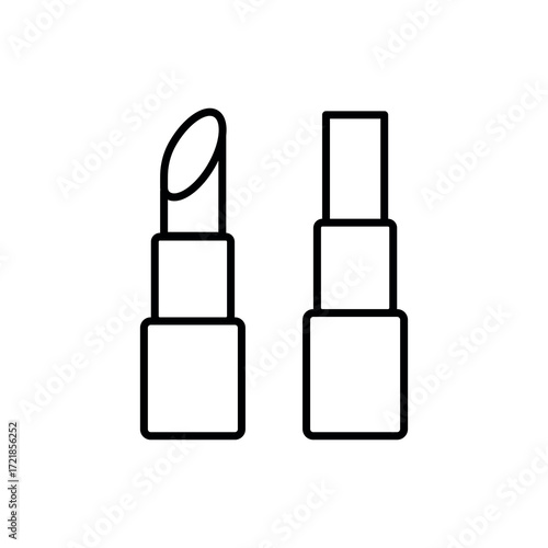 
An illustration of a black icon of makeup and beauty salon supplies on a white background