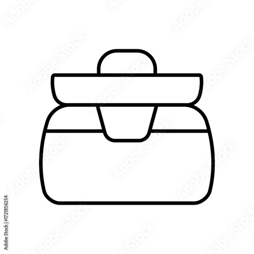 
An illustration of a black icon of makeup and beauty salon supplies on a white background