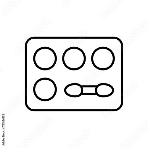 
An illustration of a black icon of makeup and beauty salon supplies on a white background