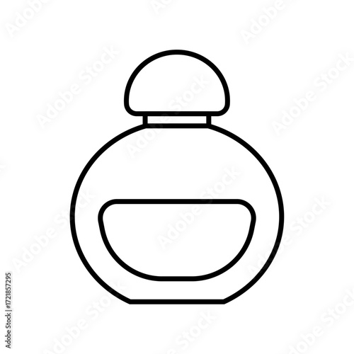 
An illustration of a black icon of makeup and beauty salon supplies on a white background