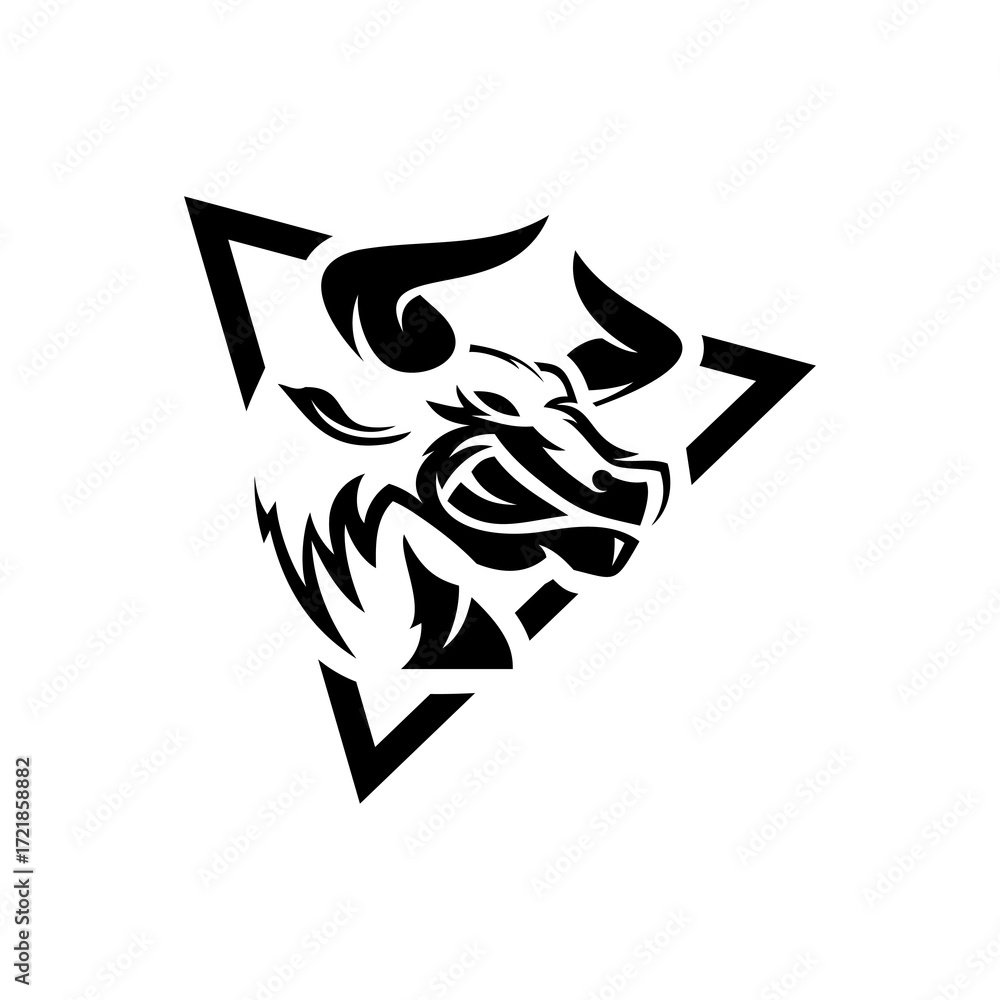 Fototapeta premium wolf tribal tattoo