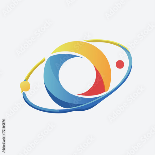 Modern Eye Logo Design: Orbital Concept Depicting Vision, Perspective, and Circular Motion