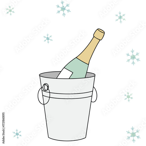 Celebrate winter festivity with chilled champagne, perfect for joyous holiday parties and elegant New Year's toasts in a snowy, stylish setting