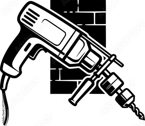 wall drill icon vector illustration
