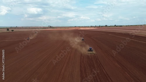 Soil preparation for the beginning of peanut planting.