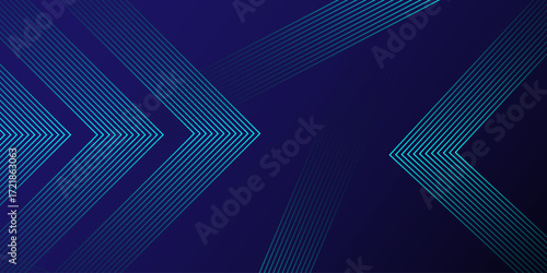 Abstract blue background. Geometric lines pattern. Shiny blue gradient lines. Futuristic technology graphic design. Suit for business, cover, header, wallpaper. Vector illustration.