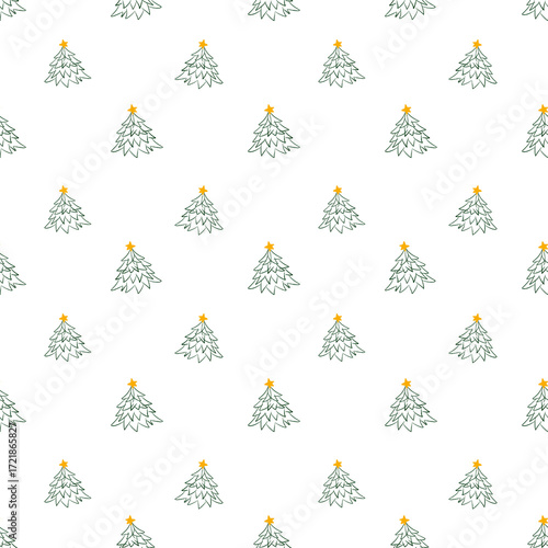 seamless christmas pattern with trees 