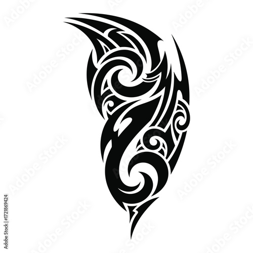 Wallpaper Mural Abstract tribal tattoo design, intricate black ink pattern, stylized arm piece. Torontodigital.ca