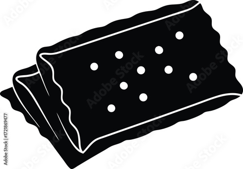 packet of biscuit silhouette vector art illustration