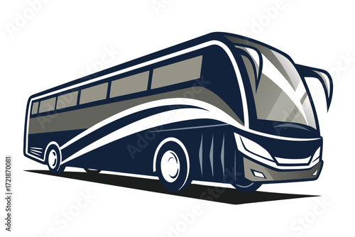 Modern bus design featuring sleek lines and bold colors suitable for travel and transport