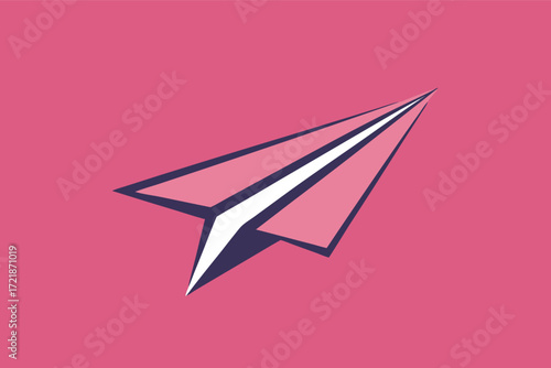 Stylized paper airplane soaring against a pink background for vibrant visual appeal