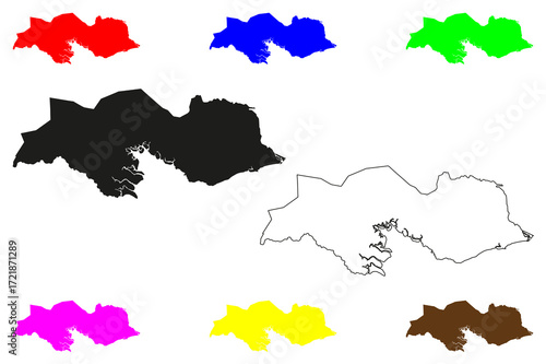 Tawau city (Malaysia) map vector illustration, scribble sketch Bandar Tawau or Tawao map