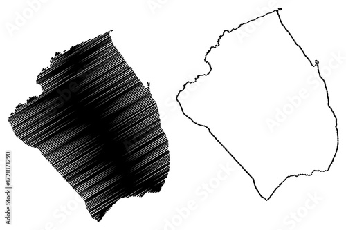 Obock Region (Republic of Djibouti, Horn of Africa, Gulf of Aden) map vector illustration, scribble sketch Obock map