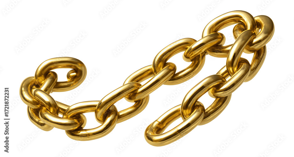 Fototapeta premium Gold chain on a white background.
