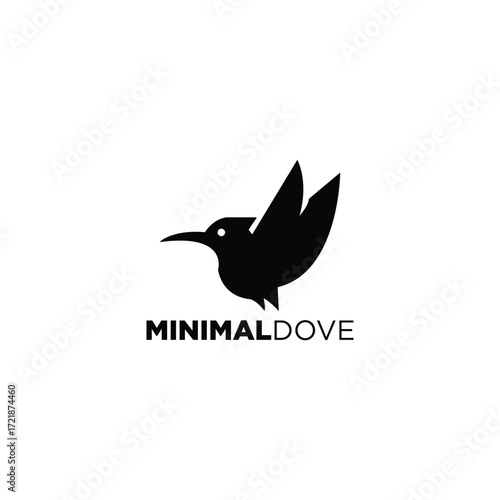 Minimal Dove Logo Vector Bird