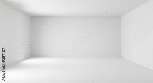 Wallpaper Mural Clean White Empty Room Interior with Soft Lighting - Background for Design Torontodigital.ca