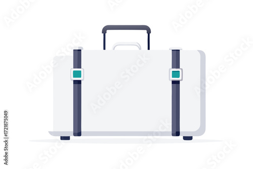 Travel suitcase ready for adventure at the airport during a busy travel season