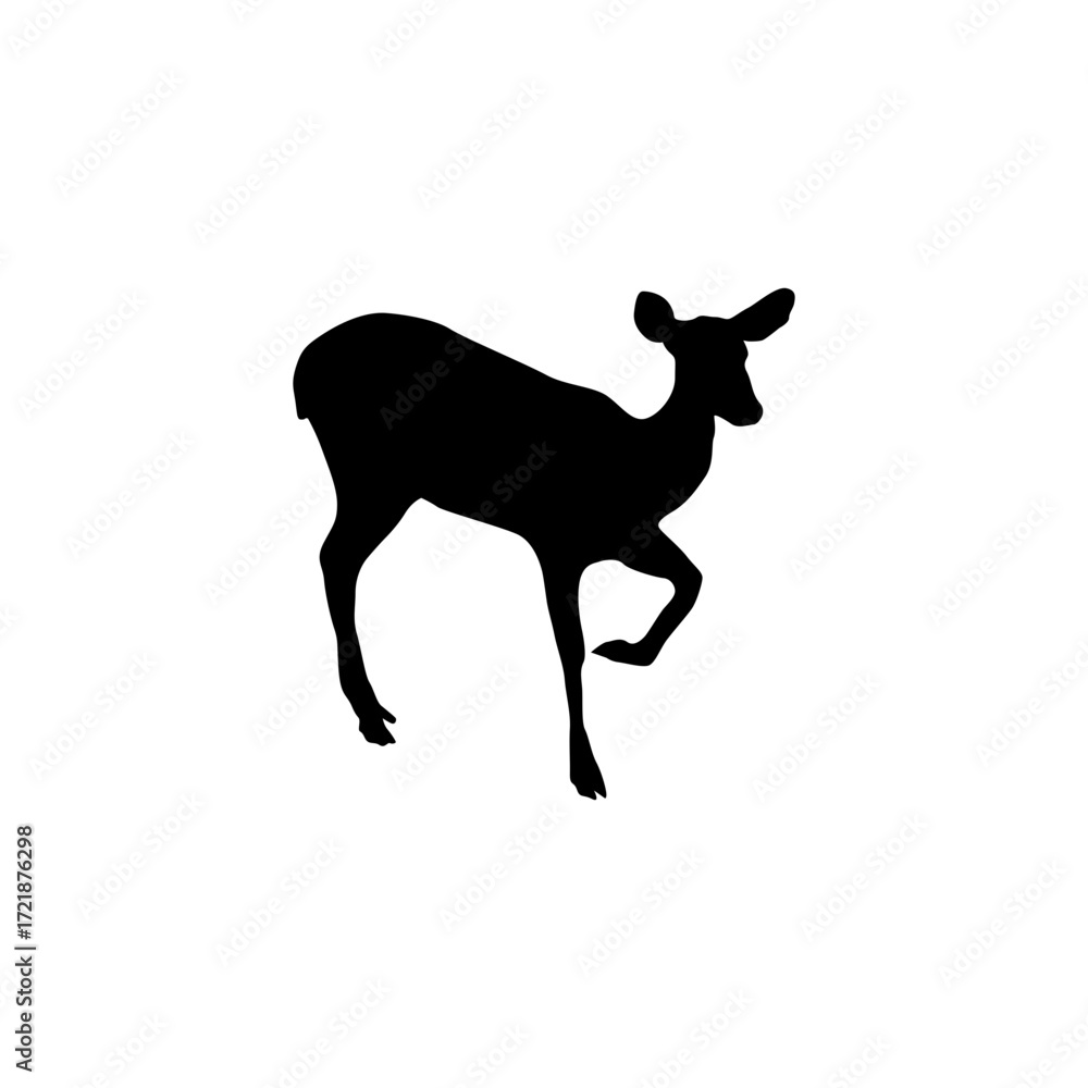 Obraz premium A simple, elegant silhouette of a deer, ideal for graphic design, logos, and print projects.