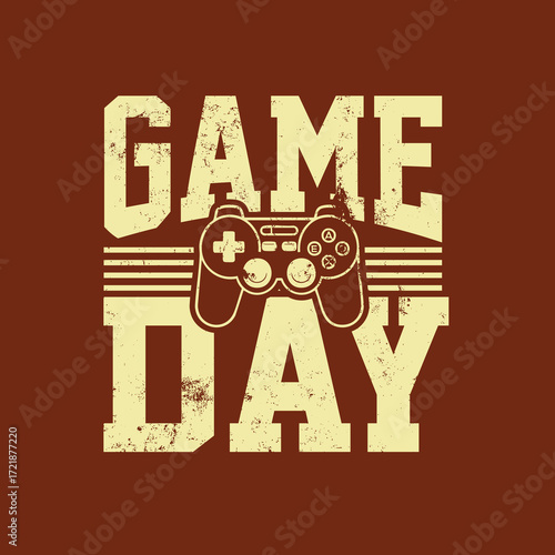 Game Day console vintage  vector graphic design print