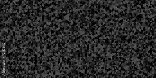 Abstract low polygon cubic black gray black vector poly triangle texture geometric pattern composed of triangular. geometric wall tile and metal cube background triangle wallpaper design.	