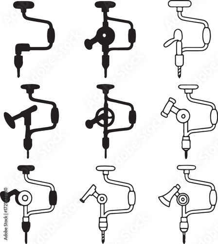Mixed Hand Drill Illustrations vector