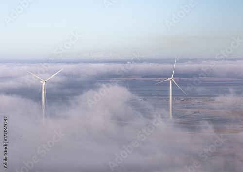 wind turbine in the sky