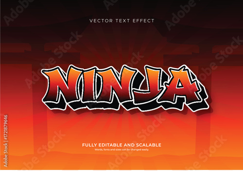 Ninja Sunset Editable Vector Text Effect – Japanese Warrior Typography